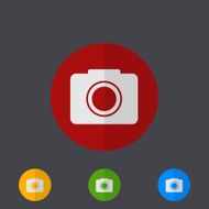 Vector modern circle icons set on gray N19