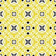 Vector geometric art deco pattern in yellow