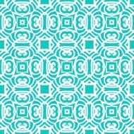 Vintage vector art deco pattern in aqua blue