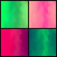 Set of four geometric colorful pattern