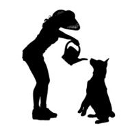 Vector silhouette of a woman N557