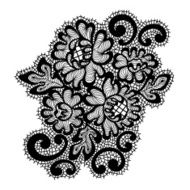 Black vector lace ornament N3