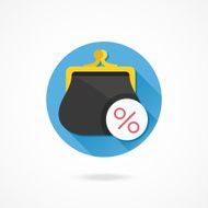 Vector Purse and Percent Sign Icon