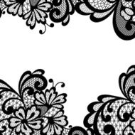 Black vector lace corner