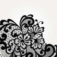 Black vector lace corner N2