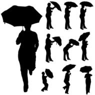 Vector silhouette of women N63