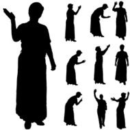 Vector silhouette of women N64
