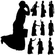 Vector silhouette of businesswoman N22