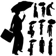 Vector silhouette of women N65