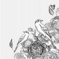 Monochrome Invitation Card Design with Flowers