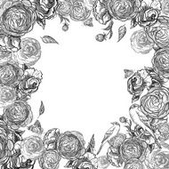 Monochrome Invitation Card Design with Flowers N2