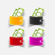 realistic design element purse money N27
