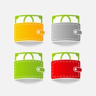 realistic design element purse money N29