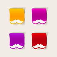 realistic design element mustache N15