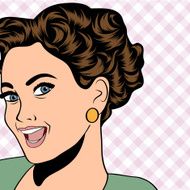 pop art retro woman in comics style