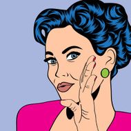 pop art retro woman in comics style N4