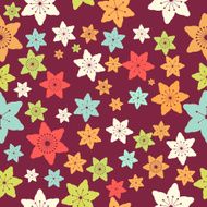 Abstract Colorful Flowers Seamless Pattern Vector