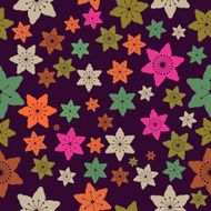 Abstract Colorful Flowers Seamless Pattern Vector N2