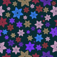 Abstract Colorful Flowers Seamless Pattern Vector N3