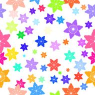 Abstract Colorful Flowers Seamless Pattern Vector N5