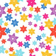 Abstract Colorful Flowers Seamless Pattern Vector N7