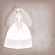 Bride on vintage background