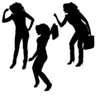 Vector silhouette of a businesswoman N9