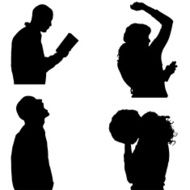 Vector Silhouette Of People N194