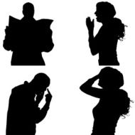 Vector Silhouette Of People N195