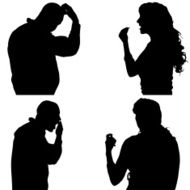 Vector Silhouette Of People N198