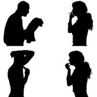 Vector Silhouette Of People N199