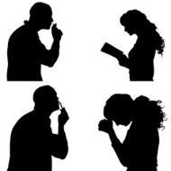 Vector Silhouette Of People N200