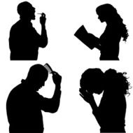 Vector Silhouette Of People N201