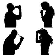 Vector Silhouette Of People N202