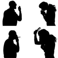 Vector Silhouette Of People N203