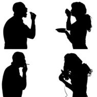 Vector Silhouette Of People N204