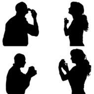 Vector Silhouette Of People N205