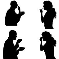 Vector Silhouette Of People N206