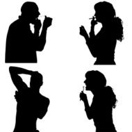 Vector Silhouette Of People N207