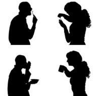 Vector Silhouette Of People N208