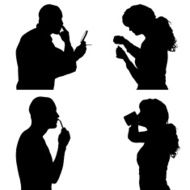 Vector Silhouette Of People N209