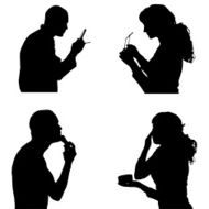 Vector Silhouette Of People N210