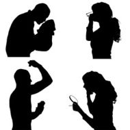 Vector Silhouette Of People N211