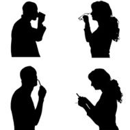 Vector Silhouette Of People N212