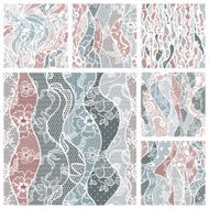 Big set of lace vector fabric seamless patterns N3