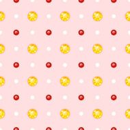 Seamless pattern with round gemstones N2