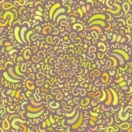 Fantasy flower hand drawn colorful pattern