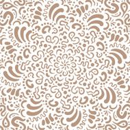 Fantasy flower hand drawn brown pattern