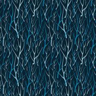 Seamless pattern with hand drawn silhouette branches