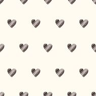 Seamless pattern with bright hand drawn grunge textured hearts N2